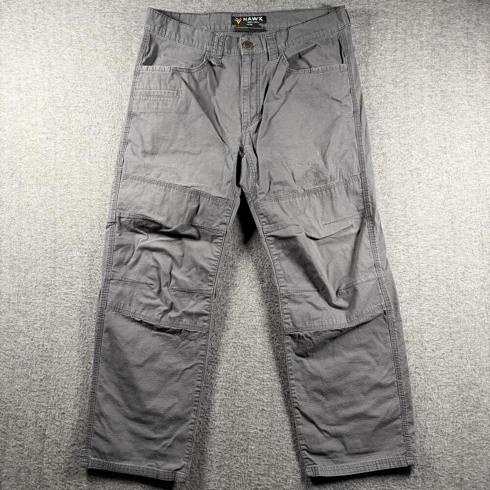 Hawx Work Gear Pants Mens 36x30 Gray Carpenter Workwear Utility Stretch